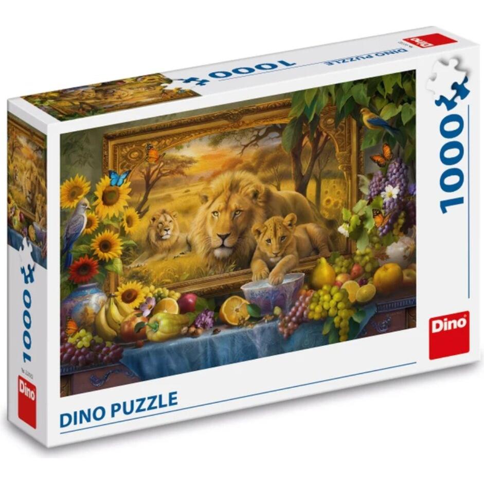 Dino Puzzle Lions auf einem Bild von 1000 Puppen