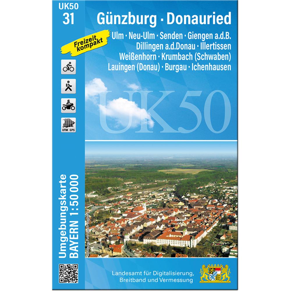 UK50-31 Günzburg - Donauried, Landkarte