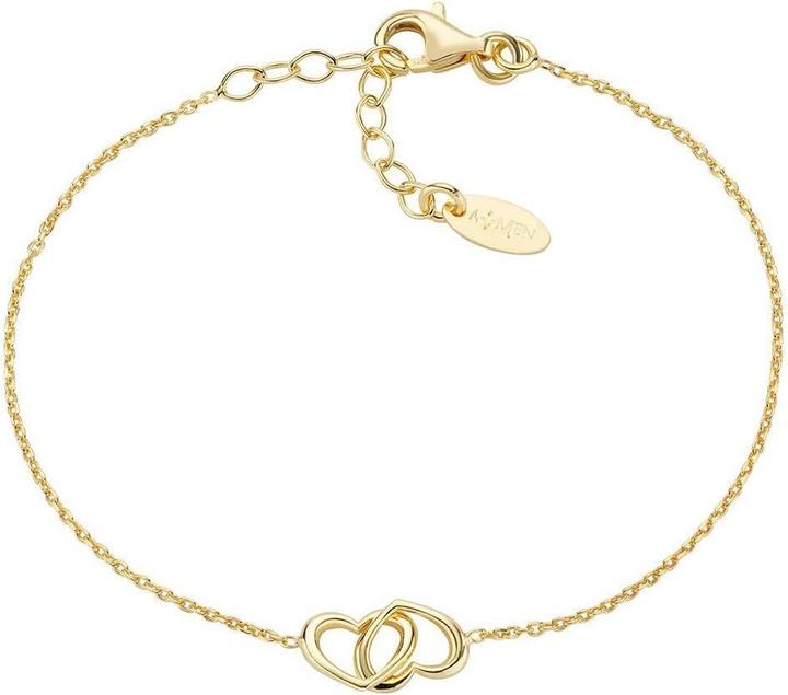 Actual product image Amen Romantic Gold Plated Linked Hearts Cuddles Bracelet BRCUCUG3
