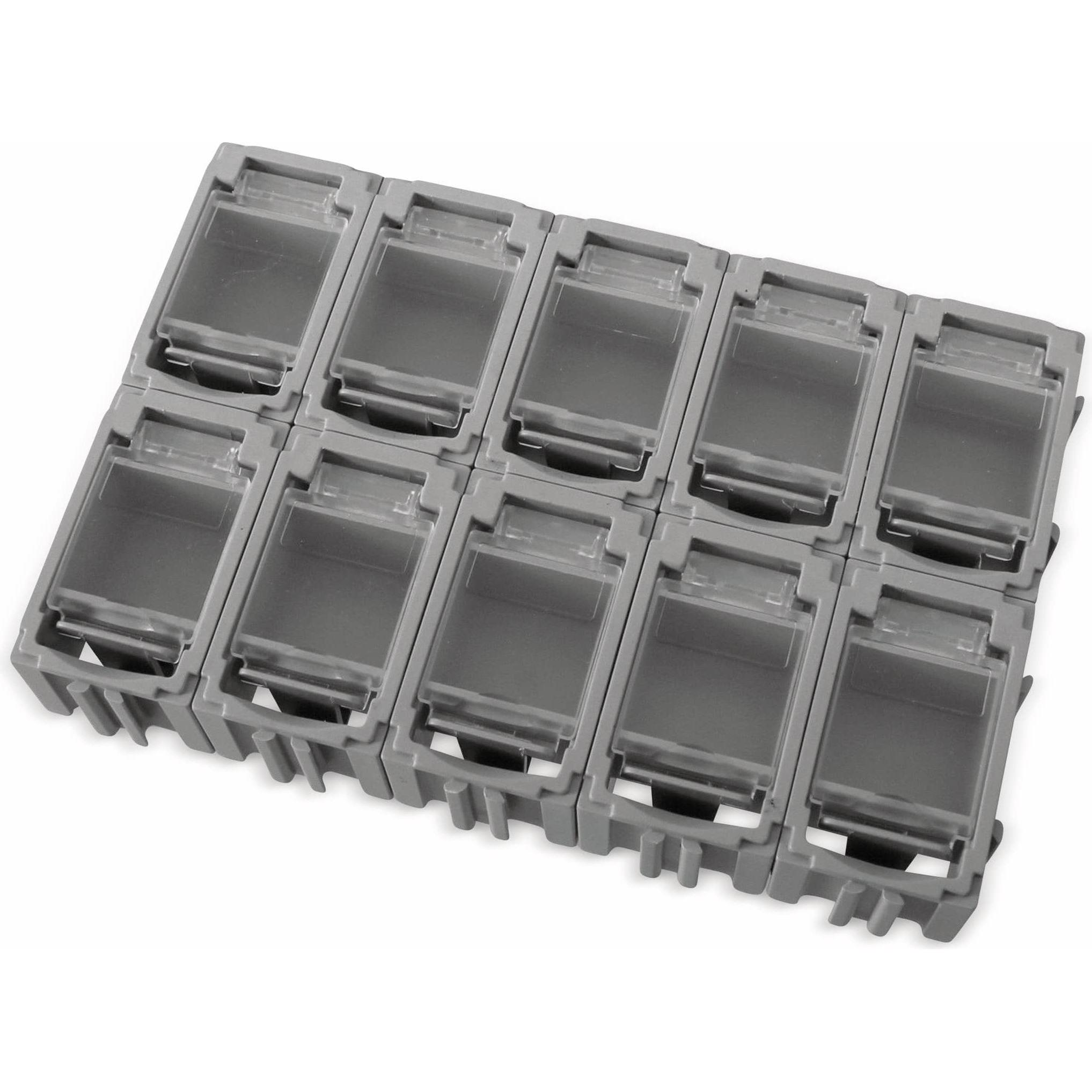 Eneroid, Werkzeugkoffer, SMD-Container, 39x23,5x18 mm 10 Stk., grau (10 Teile)