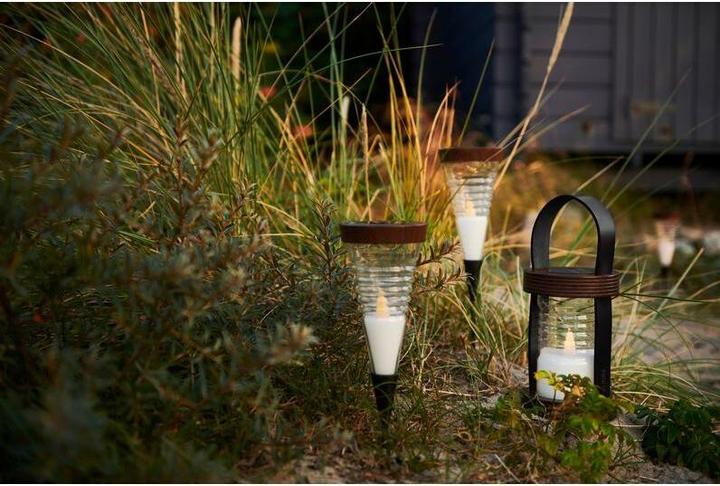 Actual product image Sirius LED Lantern Aston Solar 28 cm, Brown/Black