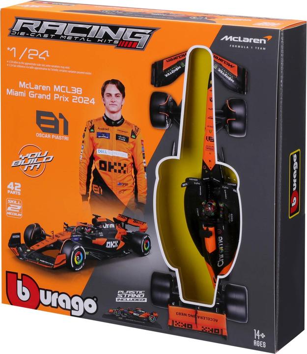Produktbild Bburago McLaren F1 MCL38 1/24 Kit Piastri 2024