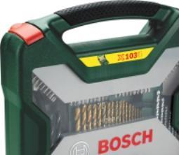 Produktbild Bosch Zubehör X-Line-Titanium Bohrer- und Schrauber-Set, 103-teilig (1 mm, 1.5 mm, 2 mm, 2.5 mm, 3 mm, 3.5 mm, 4 mm, 4.5 mm, 5 mm, 5.5 mm, 6 mm, 6.5 mm, 7 mm, 8 mm, 10 mm)