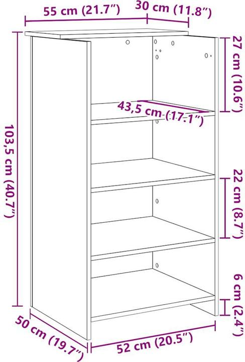 Actual product image vidaXL Reception counter brown oak look 55x50x103.5 cm wood-based material