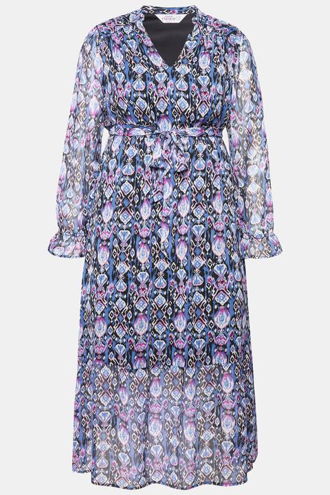 Image du produit Studio Untold Robe maxi coupe évasée, imprimé graphique, taille élastique (54)