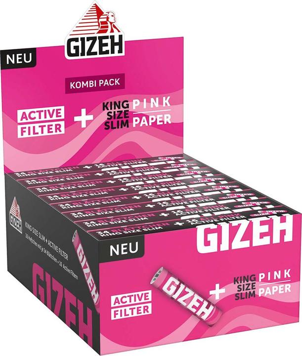 Actual product image Gizeh PINK Papers KSS + activated carbon filter