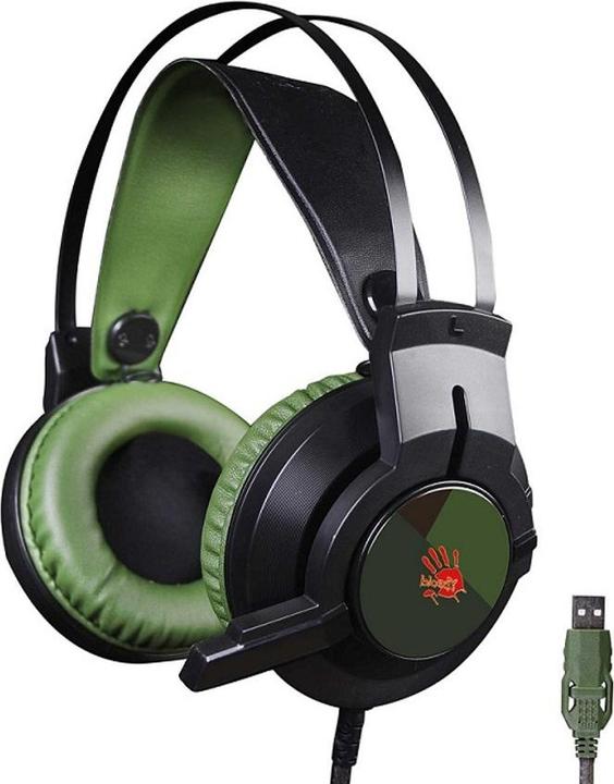 Actual product image A4Tech BLOODY J437 Grün / Gaming-Headset mit Mikrofon / 7.1 / Klappmikrofon / USB / 1,8 m (Cable)