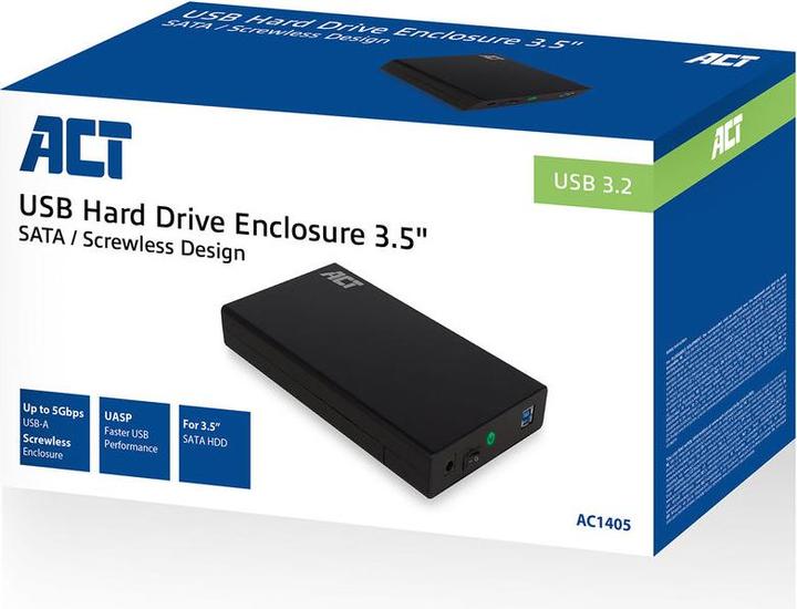 Productafbeelding 3.5" SATA harde schijf-behuizing, schroefloos, USB 3.2 Gen1 (3.5")