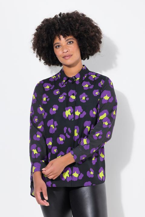 Produktbild Angel of Style Bluse, A-Linie, farbiges Leomuster, Langarm (52)