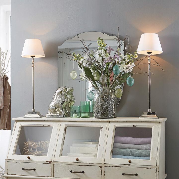 Image du produit Loberon Lampe de table Mayfair blanc/argent (E27)