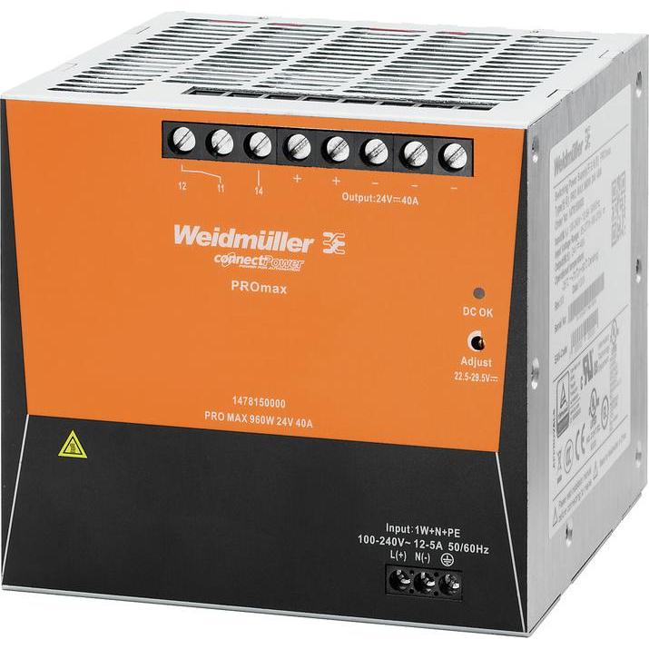 Weidmüller, Systemstromversorgung, Wechselstromversorgung UC 30-56V 20A 1478270000