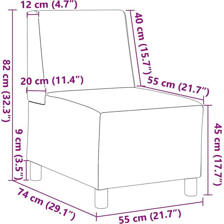 Produktbild vidaXL Modulsofa ohne Armlehnen
