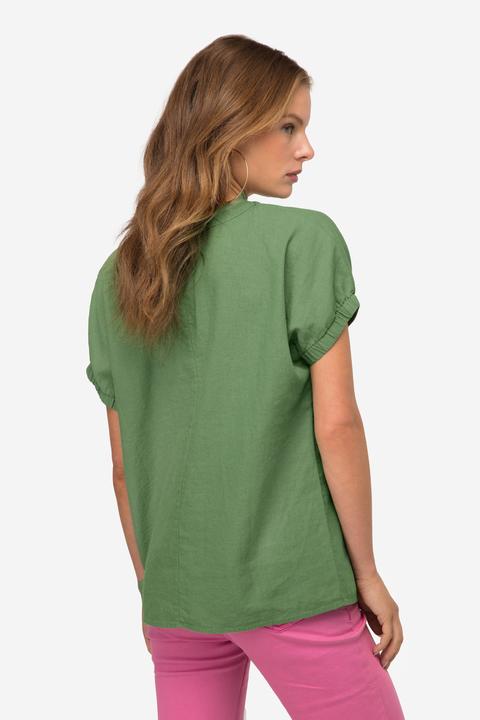Immagine prodotto Laurasøn Leinenmix-Bluse, Tunika-Ausschnitt, elastischer Halbarm-Abschluss (M)
