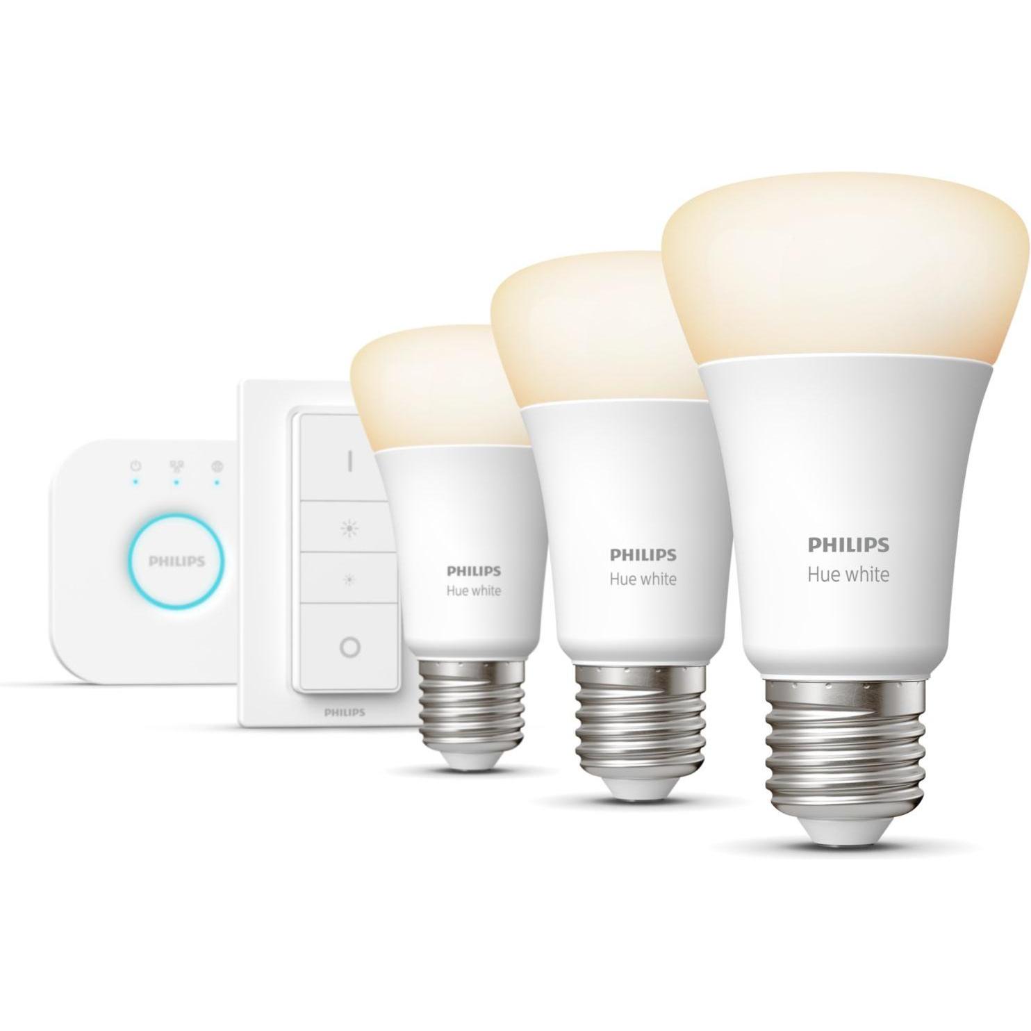 Thumbnail - Philips, Leuchtmittel, Hue White BT Starterset (E27, 9.50 W, 806 lm, 3 x, F)