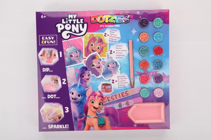 Produktbild Diamond Dotz DOTZIES® Original Diamond Painting Set My Little Pony mit 6 Motiven: 2 Bilder 15 x 15 cm, 2 Armbände