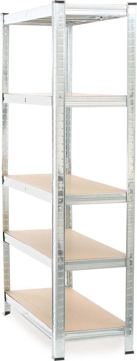 Actual product image Wiltec Heavy-duty Shelving System Zincked Boltless Steel 180x90x40cm Total Load of 875kg 5 Racks