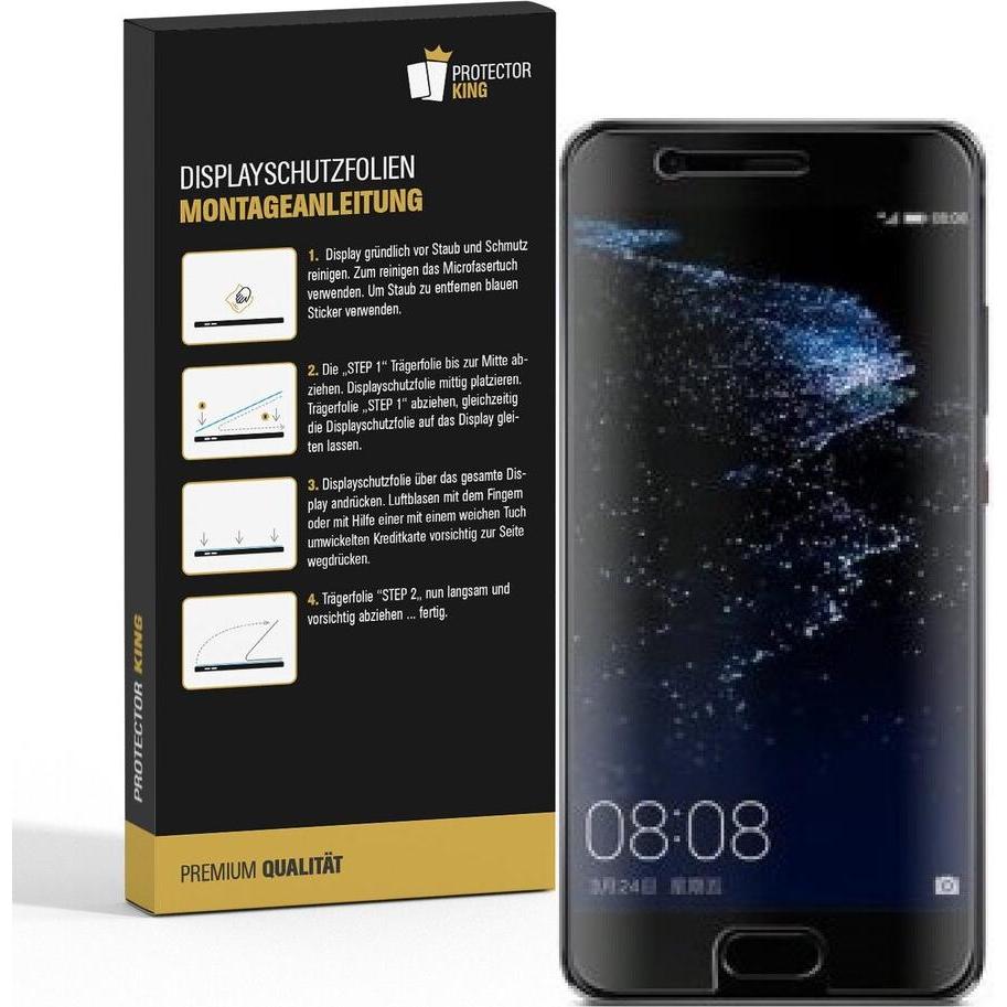 Protectorking 4x Premium Displayschutzfolie 3D KLAR (4 Stück, Huawei P10 Plus), Smartphone Schutzfolie