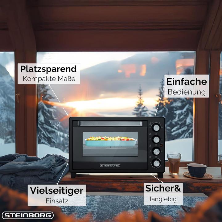 Image du produit Steinborg Kleinbackofen mit Umluft & Drehspiess