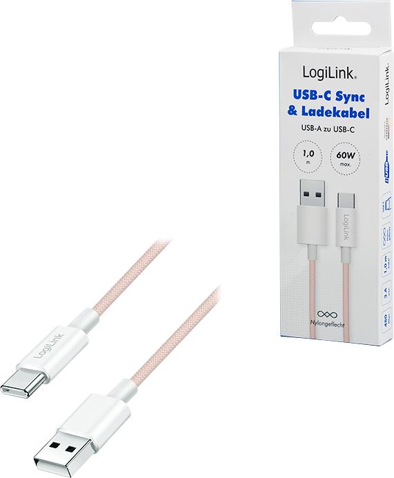 Produktbild LogiLink USB A – USB C (1 m, USB 2.0, 60 W)