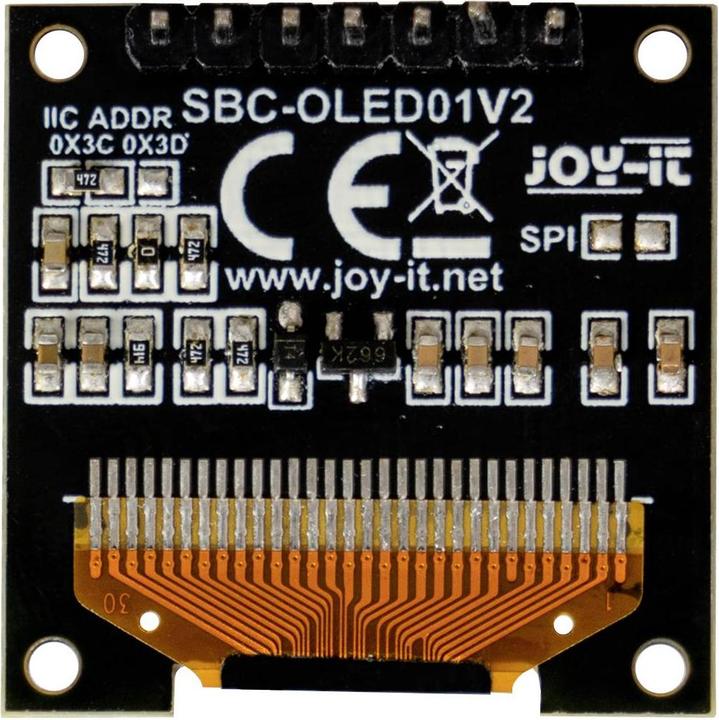 Actual product image Joy-it SBC-OLED01V2 display module 2.4 cm (0.96 inch) 128 x 64 pixels