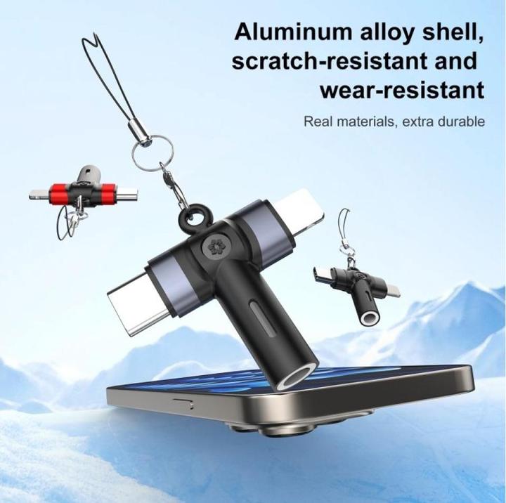 Immagine prodotto PowerGuard CrossAdapter adattatore da USB-C e Lightning a jack da 3,5 mm (Lightning, USB tipo C, Jack da 3.5mm)