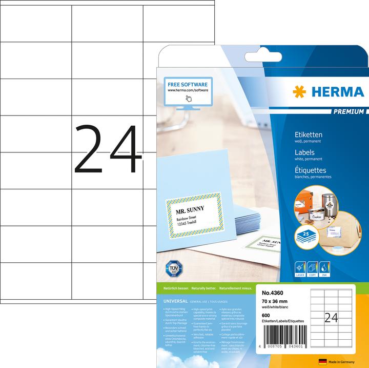 Actual product image HERMA Address labels A4
