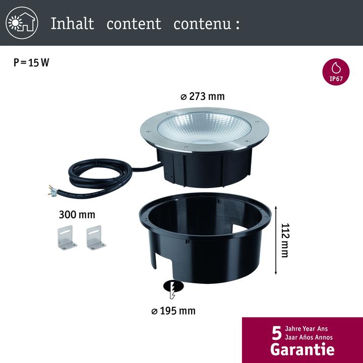 Productafbeelding Paulmann Bodeneinbauleuchte Durea (1600 lm, IP67)
