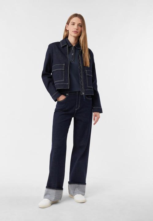 Produktbild Comma Strickpullover Strickpullover mit Denim-Polokragen und überschnittener Schulter (32)