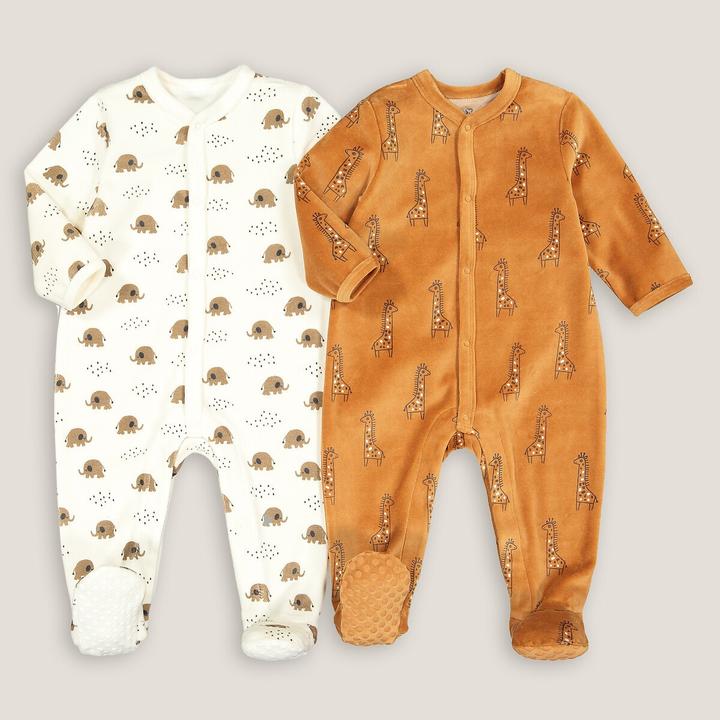La Redoute Collections Velvet 2-Pack Romper