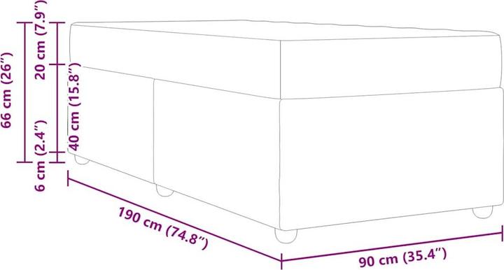 Actual product image vidaXL Modernes Bett (90 x 190 cm)