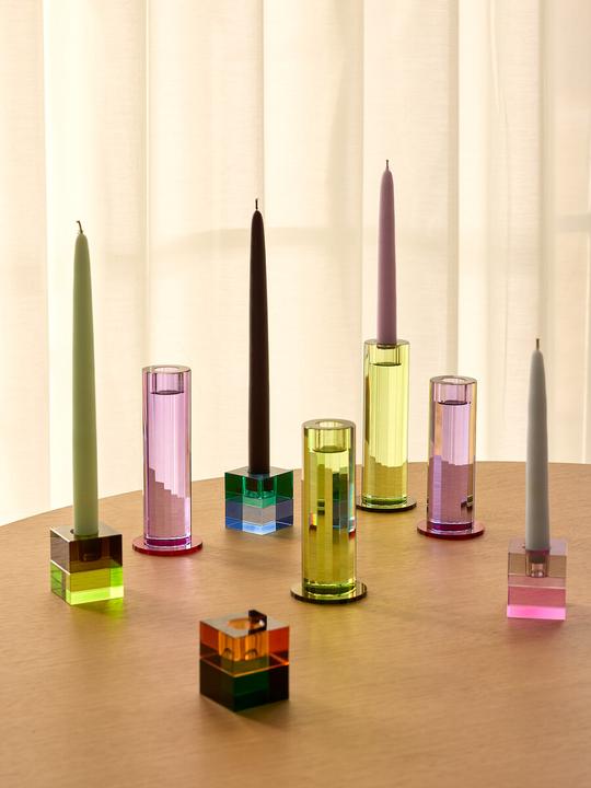 Productafbeelding Hübsch Cut Kerzenständer Grün (2er Set)