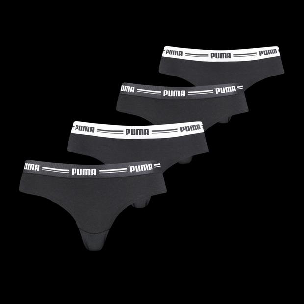 Puma, Damen, Unterhosen, Frauen Brasilianisch 4p, Schwarz, (L, 4er Pack)