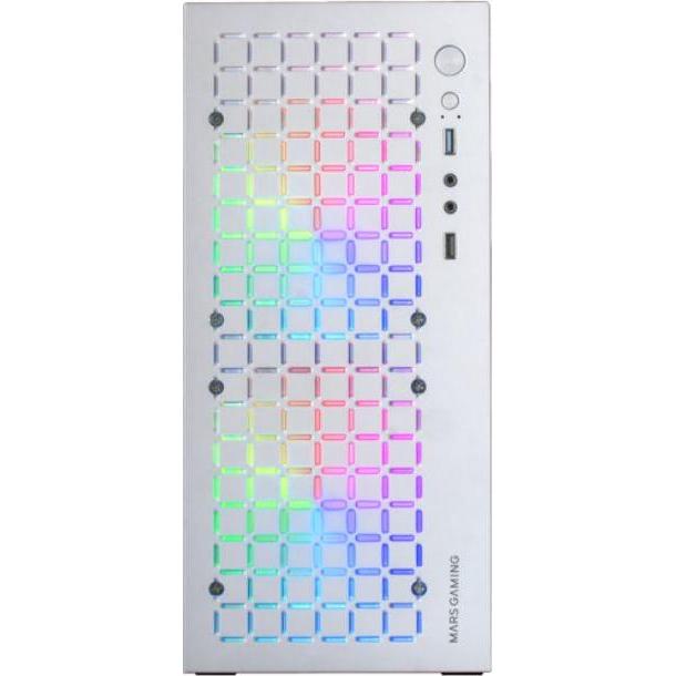 Mars Gaming Boitier Mini Tour Micro Atx Mc-Core RGB Avec Panneau Vitré (Blanc) (mATX, Mini-ITX), PC Gehäuse, Weiss