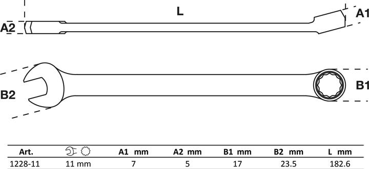 Produktbild BGS Maul-Ringschlüssel extra lang SW 11 mm (11 mm)