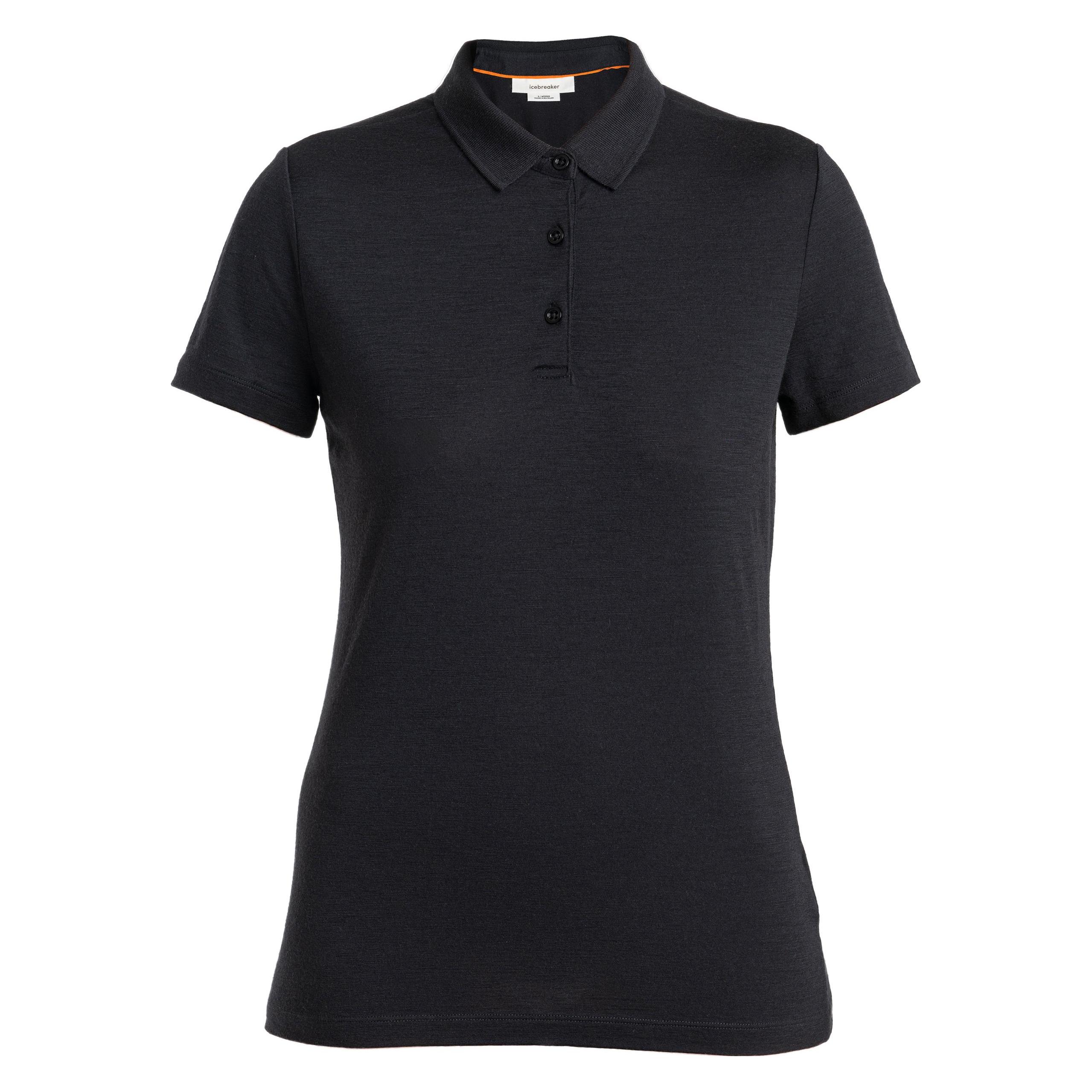 Icebreaker, Damen, Funktionsshirt, Women Merino 150 Tech Lite Iii Ss Polo (L), Schwarz, L