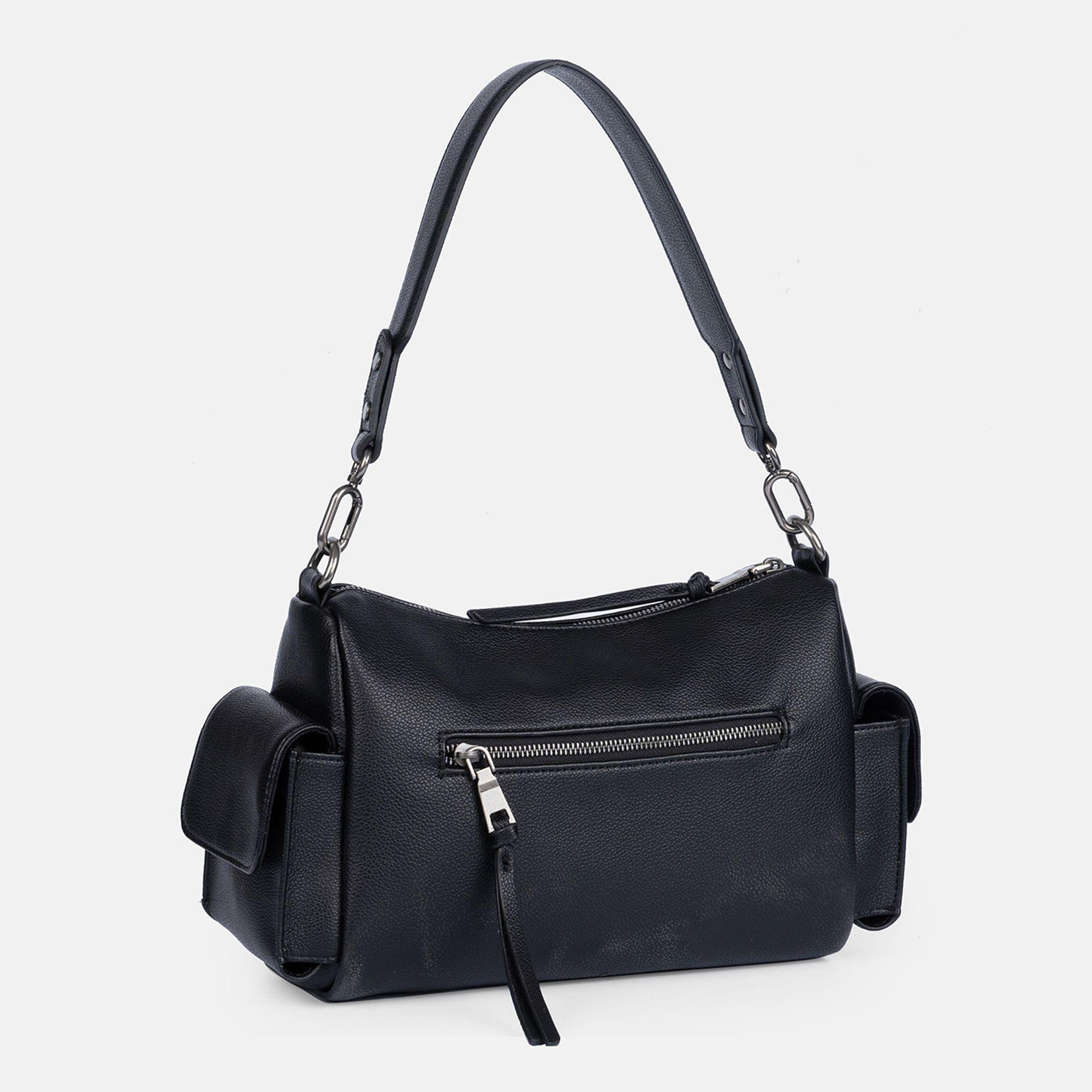 Thumbnail - FredsBruder, Handtasche, Bestie Schultertasche Leder 33 cm, Schwarz