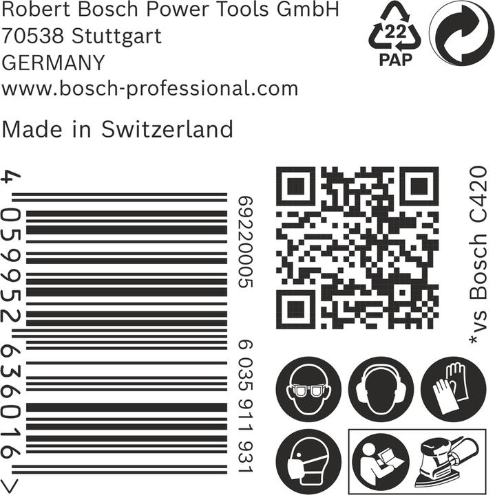 Produktbild Bosch Professional Zubehör EXPERT C470 Schleifpapier, 102 x 62/93 mm, G 240, 50 Stück (240)