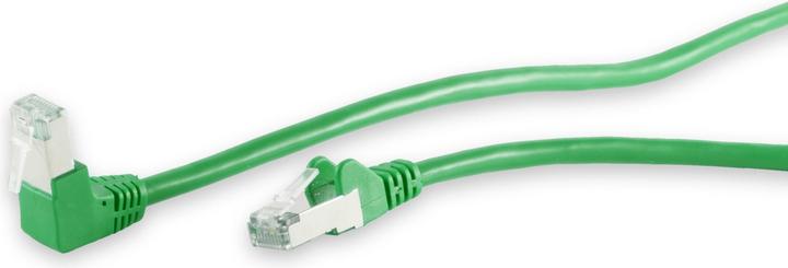 Actual product image Shiverpeaks S/CONN maximum connectivity network cable patch cable, cat 6, S/FTP, PIMF, angle-straight, green (S/FTP, CAT6, 0.25 m)