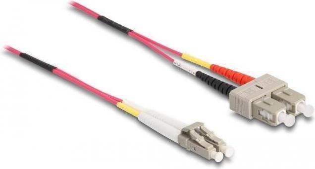 Actual product image Delock Fiber optic patch cable LC Duplex -> SC Duplex St/St 5.00m (LSOH, 5 m)