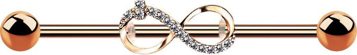 Produktbild Star Piercing Barbell rosegold mit Unendlich (Messing, Chirurgenstahl 316L)