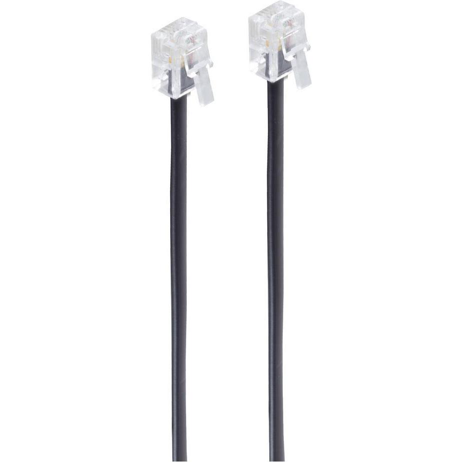 Shiverpeaks -BASIC-S--Modular-Kabel, Western-Stecker 6/4 auf Western-Stecker 6/4, schwarz, 4-adrig, 1,5m, Telefon Zubehö...