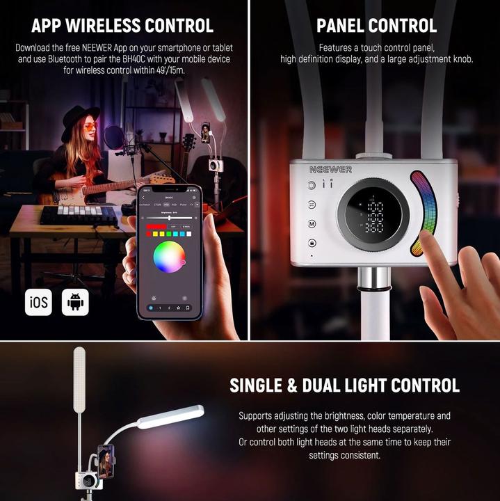 Produktbild Neewer BH40C Double Arms RGB LED Fill Light (EU) (Flächenleuchte)