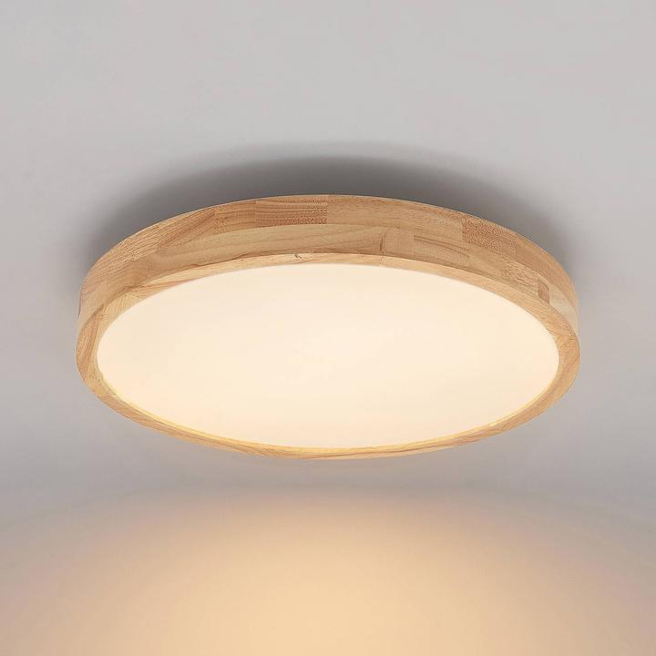 Produktbild Lindby Lanira LED-Deckenlampe aus Eichenholz, 50cm (1470 lm)