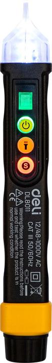 Produktbild Deli Tools Non-contact voltage tester EDL8011, 12/48-1000V AC (black) (CAT III 1000V)