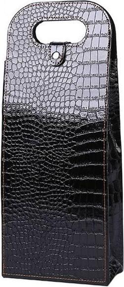 Image du produit JTI Coffret cadeau pour 2 bouteilles de vin, similicuir - Noir