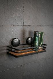 Actual product image Wenko Static-Loc® Alba shower basket steel, bamboo