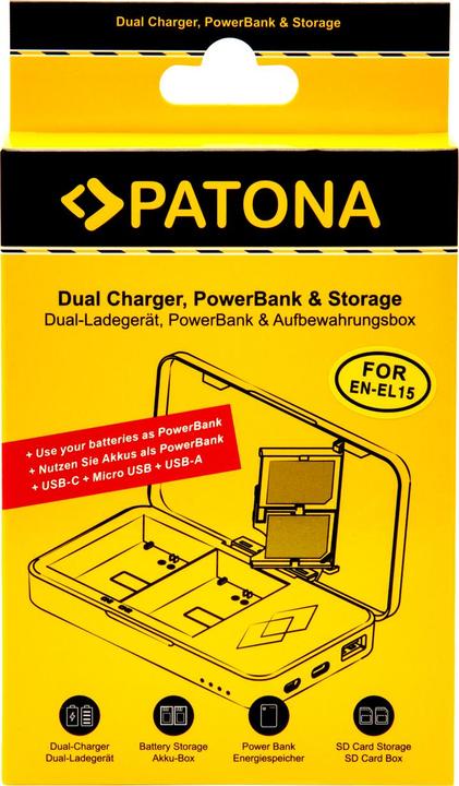 Image du produit Patona Chargeur double EN-EL15 Banque de puissance (Chargeur de batterie d'appareil photo)