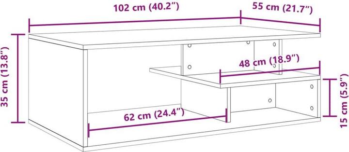 Image du produit vidaXL Couchtisch (55 x 102 x 35 cm)