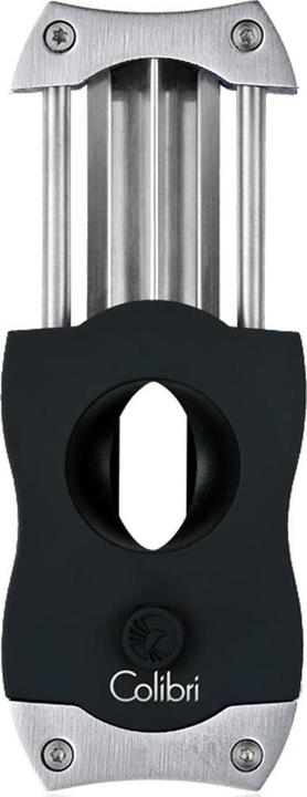 Actual product image Colibri V-Cut Cigar Cutter Black and brushed Chrome 9875