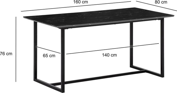 Actual product image FineBuy Dining room table Marble look black Dining table Kitchen table Dining room table